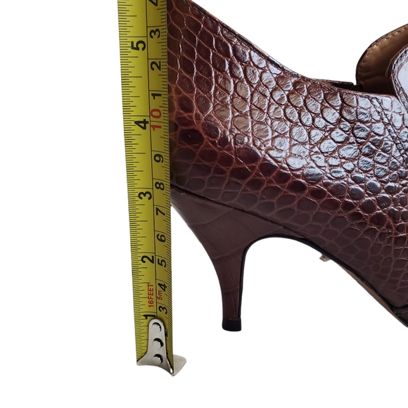 Tory Burch Size 9 Brown Georgina Crocodile Loafer Bootie - Picture 12 of 12